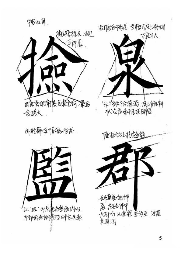 欧阳询楷书《九成宫醴泉铭》教学手稿